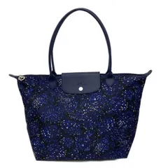 LONGCHAMP(ロンシャン) ショルダーバッグ ル・プリアージュネオ ネイビー×白×マルチ 花柄 レザー