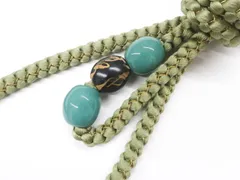 【一輝堂】和装小物 帯締め 帯締 丸組 とんぼ玉付 美品 25w12-14718