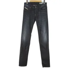 ディーゼル DIESEL Getlegg スリムスキニー ロング丈 デニムパンツ ジーンズ W24L32 青系 ブルー ジップフライ 加工 ストレッチ