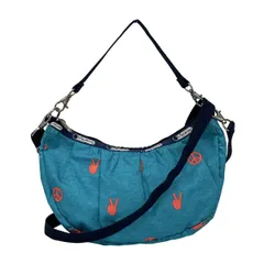 LESPORTSAC(レスポートサック) ショルダーバッグ - ライトブルー×オレンジ×ネイビー 2way/ストラップ着脱可