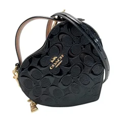 ☆☆COACH コーチ ハート クロスボディ・シグネチャー レザー CV531 ブラック ショルダーバッグ