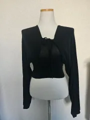 ブラック 長袖 まとめ売り クロップド カーディガン