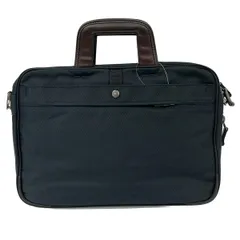 ACEGENE(エースジーン) ビジネスバッグ - ネイビー×ブラウン 本体ロックなし レザー