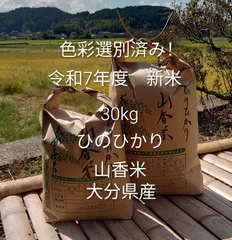 色彩選別済み！1等米  令和7年度 新米 30kg 大分県産　ひのひかり　山香米のサムネイル