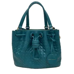 COLE HAAN(コールハーン) ハンドバッグ グリーン 編み込み/巾着 レザー