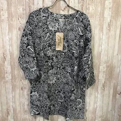 マカナナキャシー（Makana na Kathy）　麻ペイズリーチュニック　0　ブラック