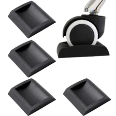 Ailunate キャスター ストッパー ゴム 5個 セット 椅子 固定 車輪止め 滑り止め 家具 チェア 振動吸収 傷防止 汎用 マット ブラック 