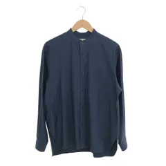 UNITED ARROWS ユナイテッドアローズ バンドカラーシャツ サイズ:L ポリエステル×コットン    ネイビー メンズ / 240001123189