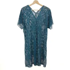 me isseymiyake ミーイッセイミヤケ ストール付レースワンピース サイズ:F 半袖 花柄　Vネック MI24KH563   ブルー レディース / 240001171783
