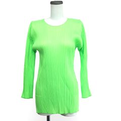 美品プリーツプリーズ イッセイミヤケ カットソー　　 　グリーン PLEATS PLEASE ISSEY MIYAKE（Tシャツ/カットソー(半袖/袖なし)）の