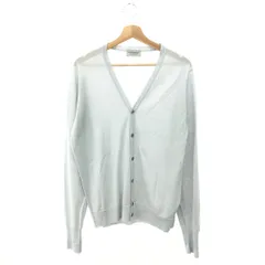 JOHN SMEDLEY ジョンスメドレー ニットカーディガン サイズ:L Vネック/イングランド製/ウール100％/長袖    グレー/ブルー メンズ / 240001174611