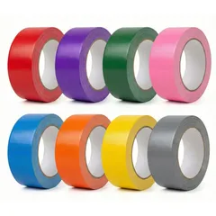 カラフルガムテープ ガムテープ 布 8色セット 幅50mm×長さ10m 工作 色分け DIY 装飾 (8色セット) [8色セット]