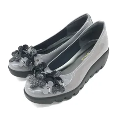 hills avenue ヒルズアベニュー パンプス 表記サイズ:22cm フラワーモチーフ/エナメル    グレー レディース / 240001178820