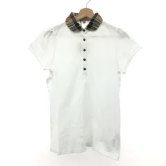 BURBERRY LONDON バーバリーロンドン ポロシャツ サイズ:XL  襟ノバチェック ポニー刺繍   ホワイト レディース / 240001179681
