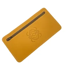 LOEWE ロエベ アナグラムポーチ  レザー フラット ヴィンテージ品   キャメル ユニセックス / 240001180357