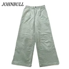 JOHNBULL ジョンブル ウォームワイドトラウザーパンツ ワイドパンツ L 薄緑