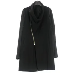 リックオウエンス Rick Owens 00' アーカイブ レザー切替 ウールドレープコート ジャケット 42 ブラック 黒 RP9903 国内正規のサムネイル
