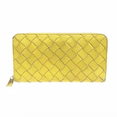 BOTTEGA VENETA ボッテガヴェネタ ラウンドファスナー財布/マキシイントレチャート  レザー    イエロー ユニセックス / 241019000899