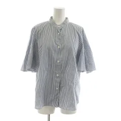 アーバンリサーチ サニーレーベル URBAN RESEARCH Sonny Label 20SS シャツ ブラウス F 白 ホワイト 青 ブルー ストライプ柄 バンドカラー 半袖 /RR