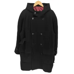 コムサデモード COMME CA DU MODE 90S TETSU 裏地 サテン ウール ロング フーディ Pコート メンズ 表記無 