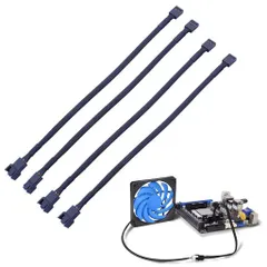 用電源延長ケーブル電源ファンPWMコンピューターATX冷却ファン用延長4ピンケーブルPCケースマザーボード4ピン3ピンファン用4本セット27CM(黒)