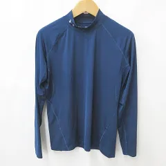 アンダーアーマー UNDER ARMOUR スポーツウエア インナーシャツ シャツ 長袖 ハイネック ロゴ メッシュ 青 ブルー