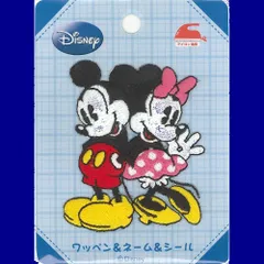 DI61 〈ディズニー〉アイロン接着ワッペン Mickey&Minnie パイオニア ミッキーマウス