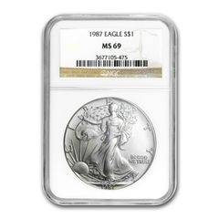 1986 アメリカン・シルバーイーグル NGC MS69 ｜初年度発行1オンス