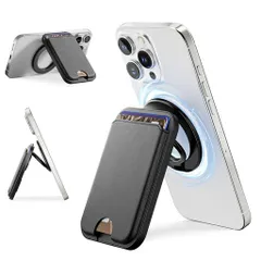 MagSafeカードケースSenose3枚収納カードホルダースマホスタンドiPhone用マグネットウォレット3800Gs磁気強度ヴィーガンレザー調節可能なスタンドiPhone17/16/15/14/13/12シリーズ専用(ブラック)