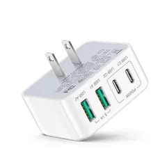 急速充電器type-c合計40W4ポートUSBコンセントPD3.0QC3.0【PSE認証済・2つのUSB-A+2つのType-C】コンパクトiPhone16/15/14/13/12/8/XR/X/SEGalaxy