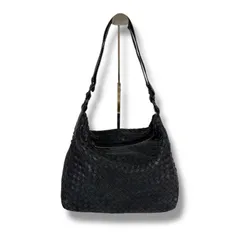 ボッテガヴェネタ　BOTTEGA VENETA イントレチャートレザー　ホーボーバッグ　ワンショルダーバッグ　2WAY ブラック　黒　ヴィンテージ