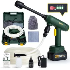 高圧洗浄機コードレス革新版充電式強力噴射自吸式洗車機最大喷射圧力5MPa喷射水量5L/min6mホース大容量バッテリー残量表示PSE認証済み小型ポケッタブル高圧洗浄機家庭用軽量節水ポータブ…