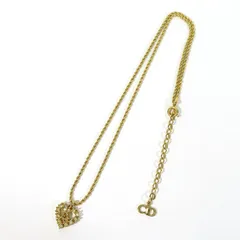 【三重本店】 中古 Christian Dior | クリスチャンディオール ロゴハート ラインストーン ネックレス カラー：ゴールド 【135】