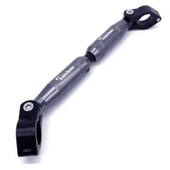 Kaedear(カエディア) バイク ハンドルブレース 可変 アジャスト 標準 22.2mm ハンドル アルミ製 クランプバー マウント 長さ 330-200mm KDR-HB1 (ブラック/チタン)