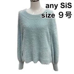 ◆■ エニィスィス any SiS セーター 長袖 プルオーバー ニット トップス シルバーラメ 水色 シルバー色 2 M 9号 レディース T5Y039