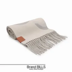 未使用品 LOEWE ロエベ アナグラム マフラー F606257XAH ウール カシミヤ シルク グレー アイボリー レディース