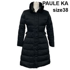 美品】PAULE KA ポールカ リボン付き ダウンジャケット ブラック 38 