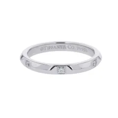 ティファニー リング トゥルー バンド リング ダイヤモンド 6P 計約0.06ct Pt950プラチナ サイズ約13号 Tiffany&Co. 指輪