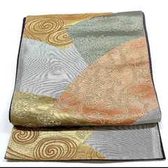 ［5057］袋帯 扇面唐草文様 金糸 六通 正絹 着物 フォーマル