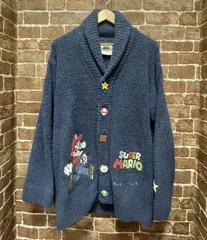 2022年 限定マリオ コラボ SUPER MARIO gelato pique スーパーマリオ ジェラートピケ カーディガン ルームウェア ネイビー BABYMOCO ベビモコ _67