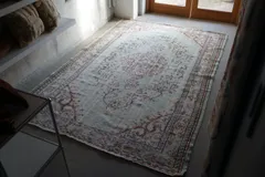 ヴィンテージラグ トルコ イスパルタ ミントグリーン 1970年代 252 × 166 cm No.TR25230