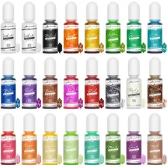 レジン 着色剤 カラリー エポキシ樹脂着色剤 レジン液 着色 UVレジン エポキシ樹脂着色料 高濃度 高発色 クラフト用樹脂 シリコンモールドなどに適用 23色 10ml×24本