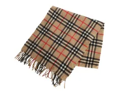 【お得なクーポン配布中!】 高級 100% カシミヤ 90s イギリス製 バーバリー チェック マフラー メンズ レディース / 古着 オールド ノバチェック 英国製 フリンジ付き