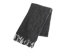 【お得なクーポン配布中!】 イタリア製 ポロ ラルフローレン 無地 リバーシブル マフラー メンズ レディース ウール フリンジ付き ポニー刺繍 チャコールグレー グレー