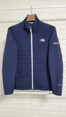 100 THE NORTH FACE ホワイトレーベル ネイビーxブラック ストレッチ 機能性 軽量ダウンジャケット L