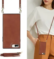 ★iPhone 7 Plus/8 Plus/6 Plus/6s Plus スマホ 携帯 用 ケース iPhone 8 Plusスマホ ケース 肩掛け 首かけ 斜めがけ ショルダー ケース 縄掛け iPhone 7 Plus 手帳型