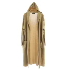 グリーンレーベルリラクシング ユナイテッドアローズ green label relaxing ウール混ロングニットカーディガン コート フード ベージュ /MY ■OS