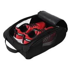 ABILEAD シューズケース メッシュ 通気 ダブルファスナー 広口 軽量オックスフォード 水洗い可 スニーカー スパイク収納 ジム 通学 旅行 男女兼用 (1) [1]