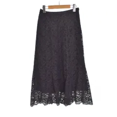 マーリエパーエフデ Maglie par ef-de コード レース マーメイド スカート 黒 ７ ■FY