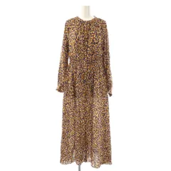 スピック&スパン Spick&Span Deveauxオーバルドットワンピース 総柄 ロング 長袖 オレンジ ネイビー /HK ■OS